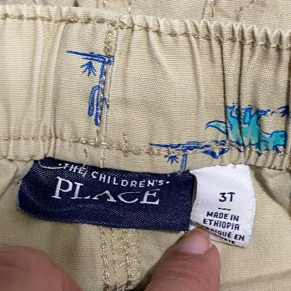 The Children's Place Khaki Shorts with Dinosaur Print Size 3T